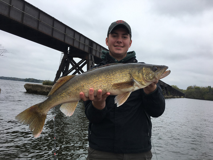 Fall is a good time to fish for walleye, as Alex Bentz shows with 30-inch walleye caught last week on the Wisconsin River.